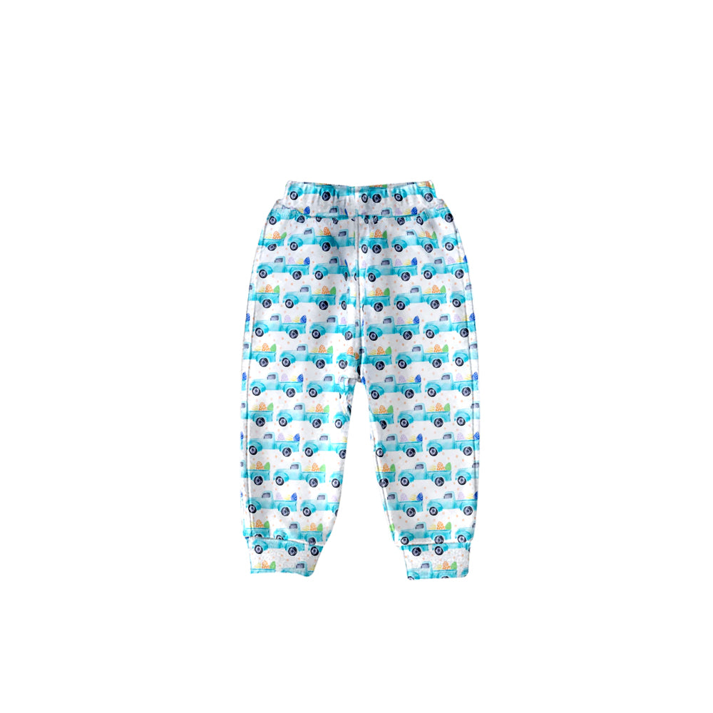 (Custom Design MOQ 5) NO.5 Truck Egg Print Kids Easter Pants