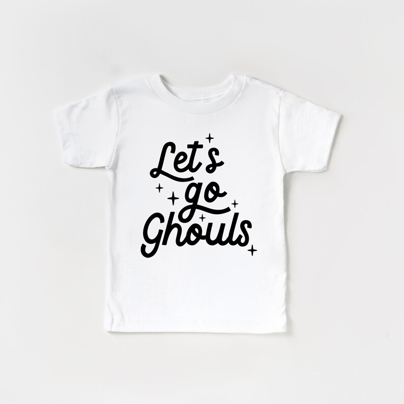 (Custom Design Preorder MOQ 5) Let's Go White Print Girls Tee Shirts Top