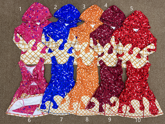 5 Colors Sprinkles Girls Yoga Dress & Boys Hoodie Top Sibling Matching Clothes