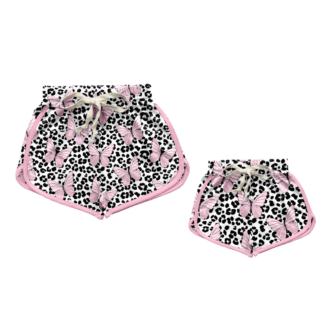 11.11(Custom Design Preorder MOQ 5 Each Design) Leopard Bows Print Summer Shorts Mom and Me Matching Clothes