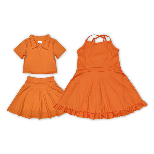 Orange Color Girls Athletic Clothes