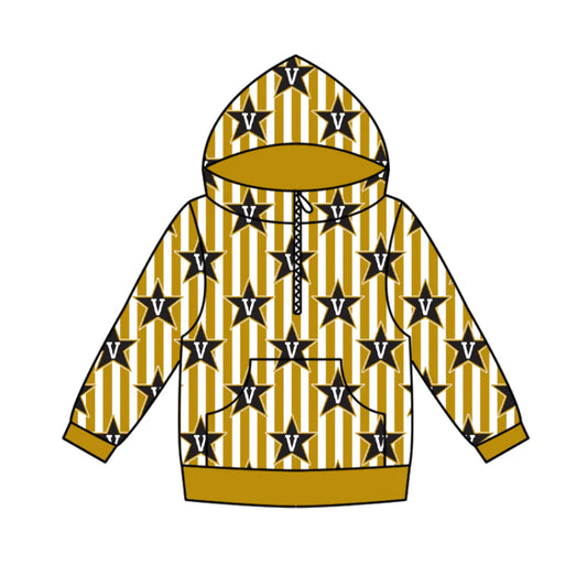 (Custom Design Preorder MOQ 5 Each Design) Team's Vanderbilt Print Hoodie Zipper Top Mom and Me Matching Clothes