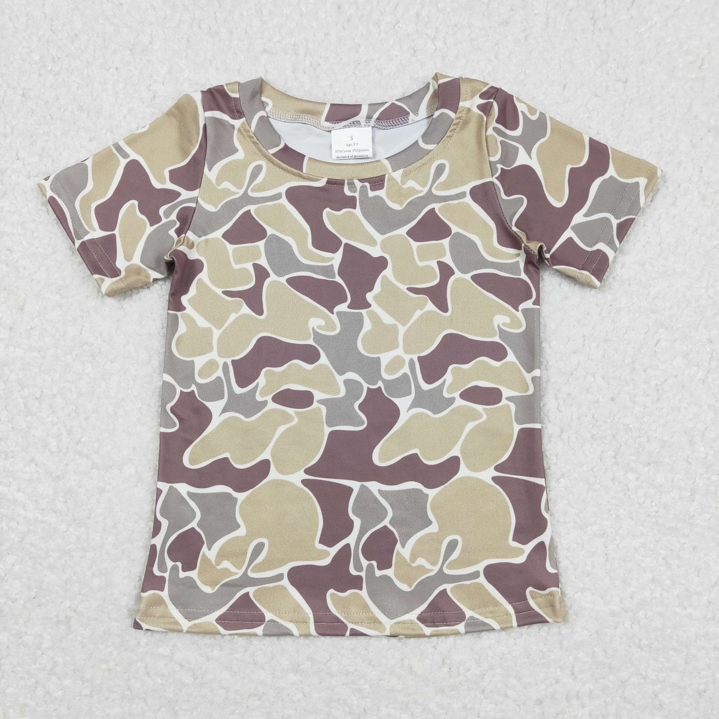 3 Colors Camo Print Boys Summer Tee Shirts Top