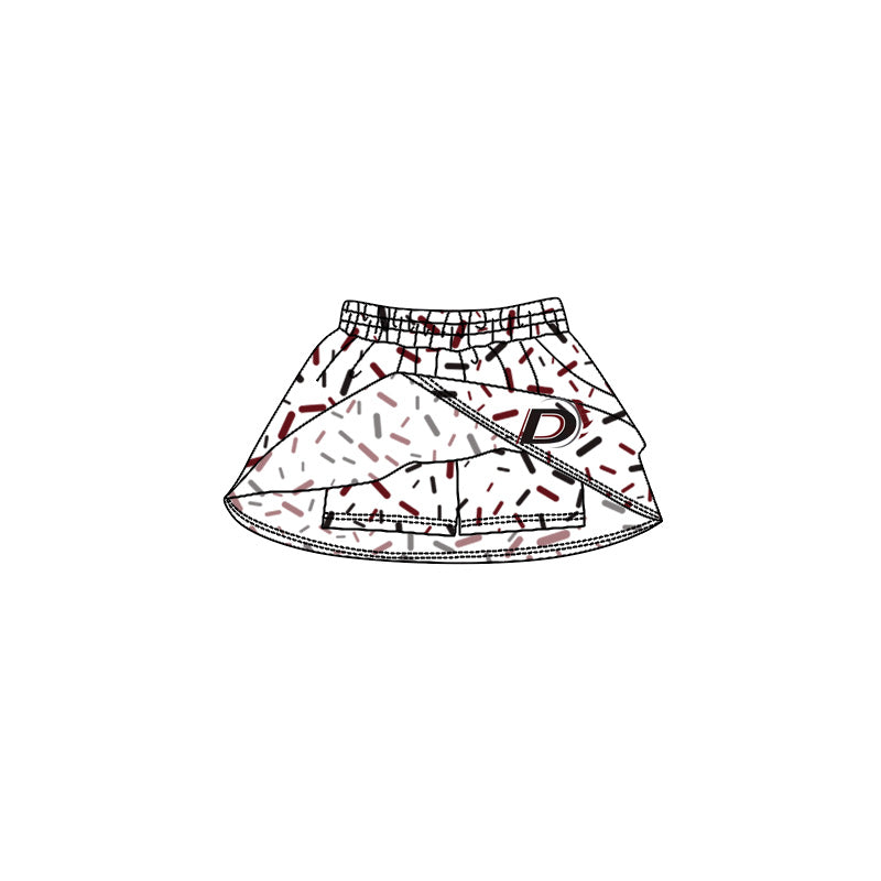 (Custom Design Preorder MOQ 5 Each Item) Team's De Leon Sprinkles Print Summer Bottom Skirts Shorts Mom and Me Matching Clothes