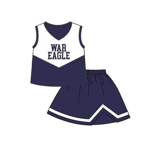 (Custom Design Preorder MOQ 5) Football Team's WAR Print Skirts With The Shorts Girls Clothes Sets