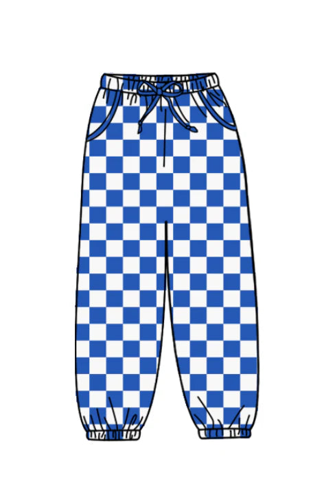 (Custom Design Preorder MOQ 5 Each Item) 6 Colors Plaid Print Adult Bottom Joggers Pockets Pants