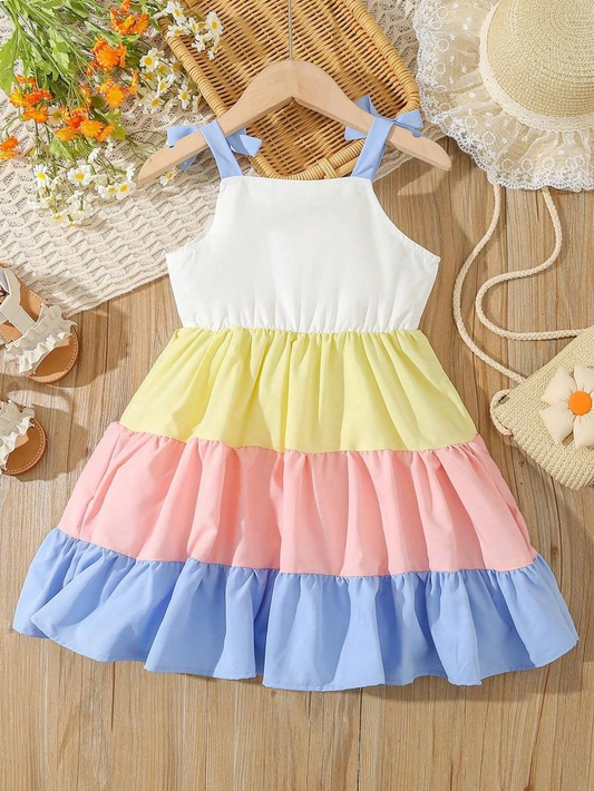 (Custom Design Preorder MOQ 5) Ruffles Print Girls Knee Length Summer Dress