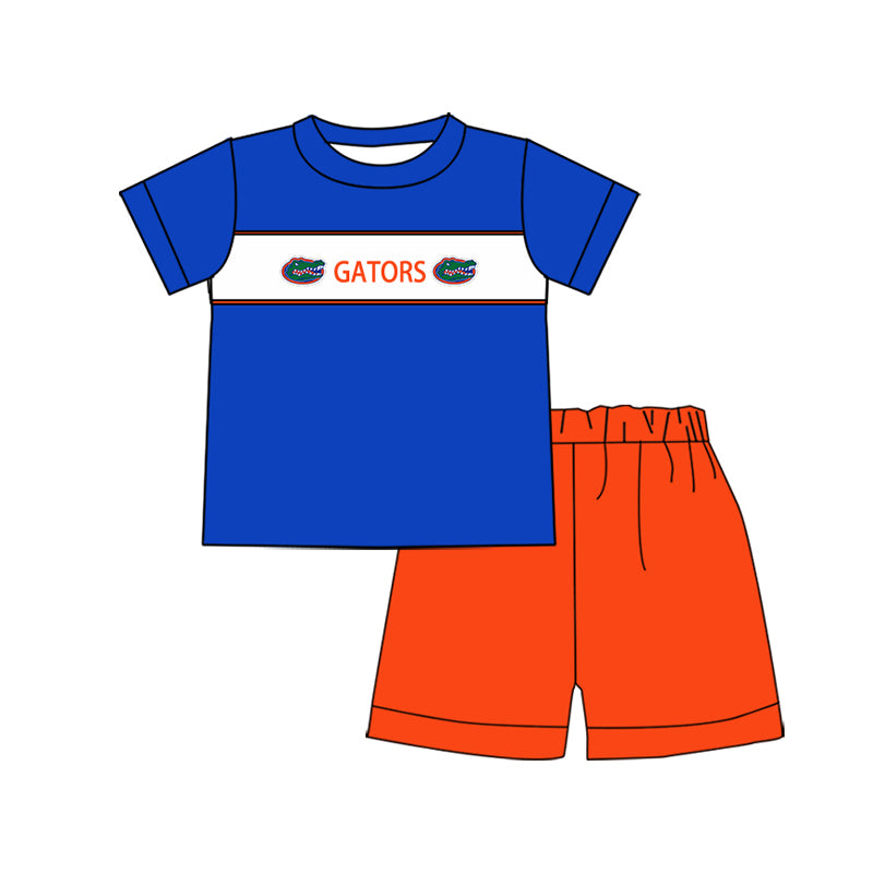 1.7(Custom Design Preorder MOQ 5 Each Design) Team's GATORS Print Kids Summer Matching Clothes Sibling Wear