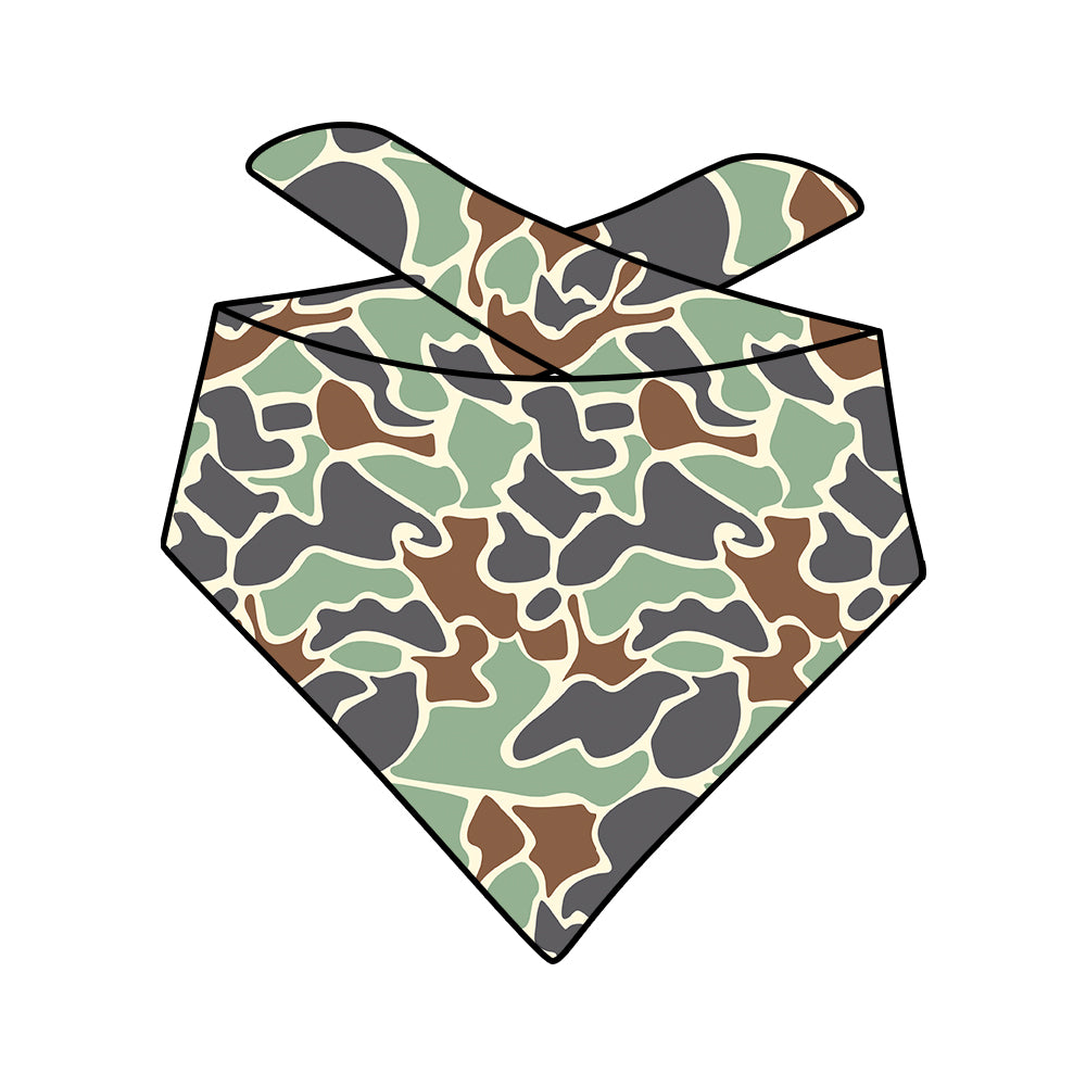 (Custom Design Preorder MOQ 5) Green Camo Print Collar Doggy Bandana