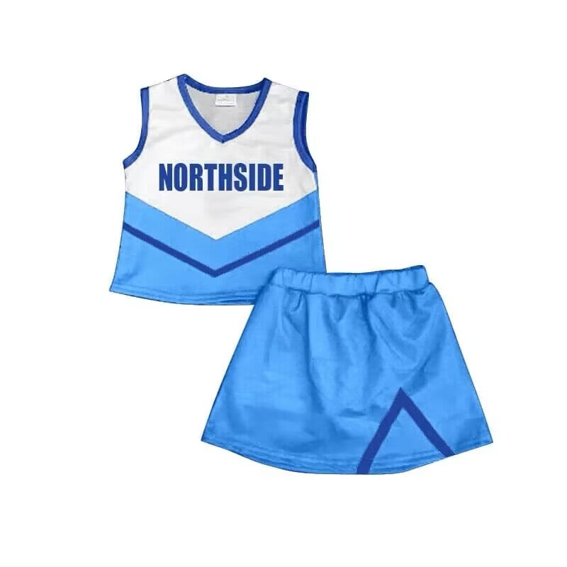 (Custom Design Preorder MOQ 5)  Team's NORTHSIDE Print Girls Skirts Clothes Set