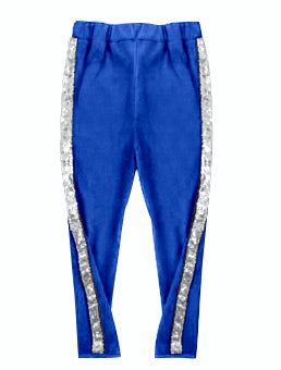 (Custom Design Preorder MOQ 5) White Sequin Blue Color Girls Pants