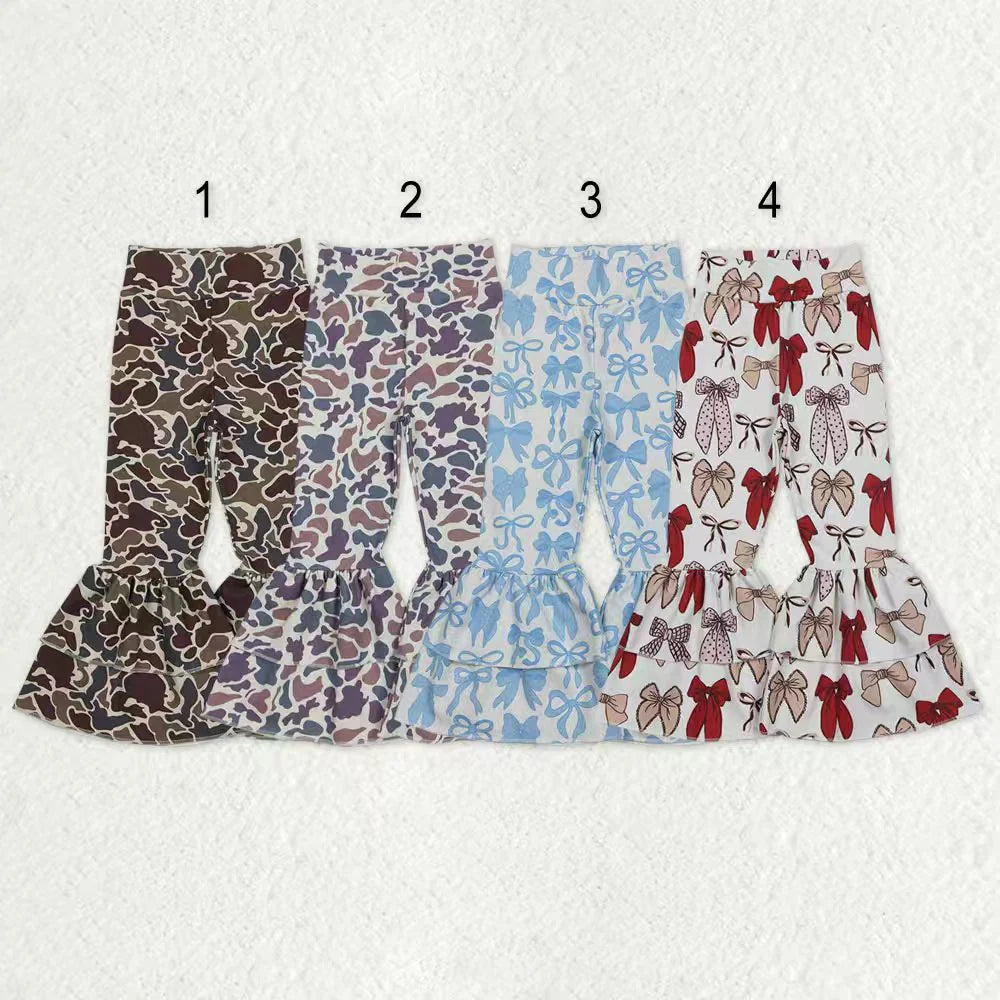 4 Colors Print Girls Bottom Yoga Bell Pants Sisters Wear