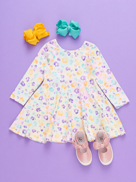 (Custom Design Preorder MOQ 5 Each Design) Leopard Print Girls Mardi Gras Matching Clothes Sisters Wear