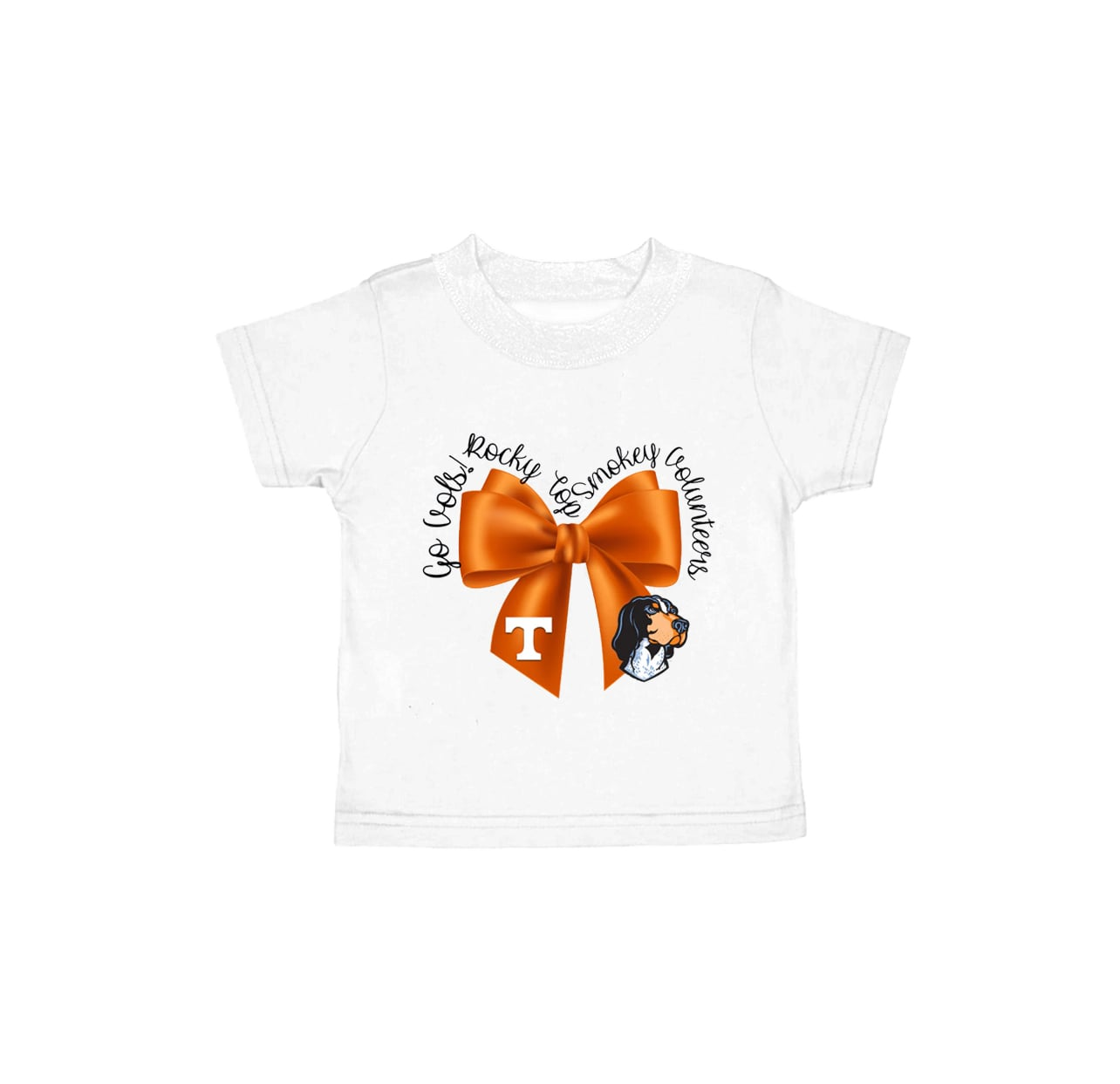 (Custom Design Preorder MOQ 5) Team's TENNESSEE Orange Bows Print Girls Summer Tee Shirts Top