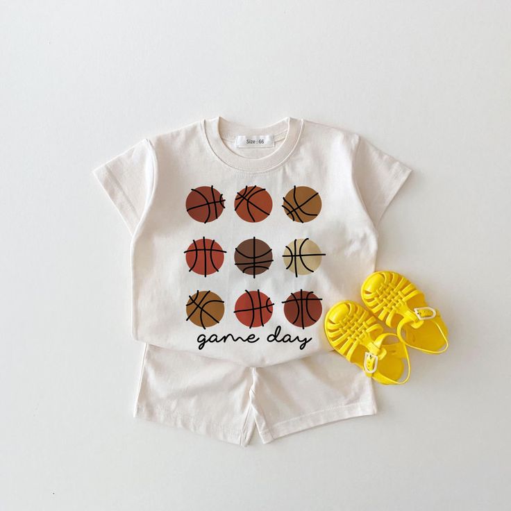 (Custom Design Preorder MOQ 5) Basketball Game Day Top Shorts Boys Summer Clothes Set