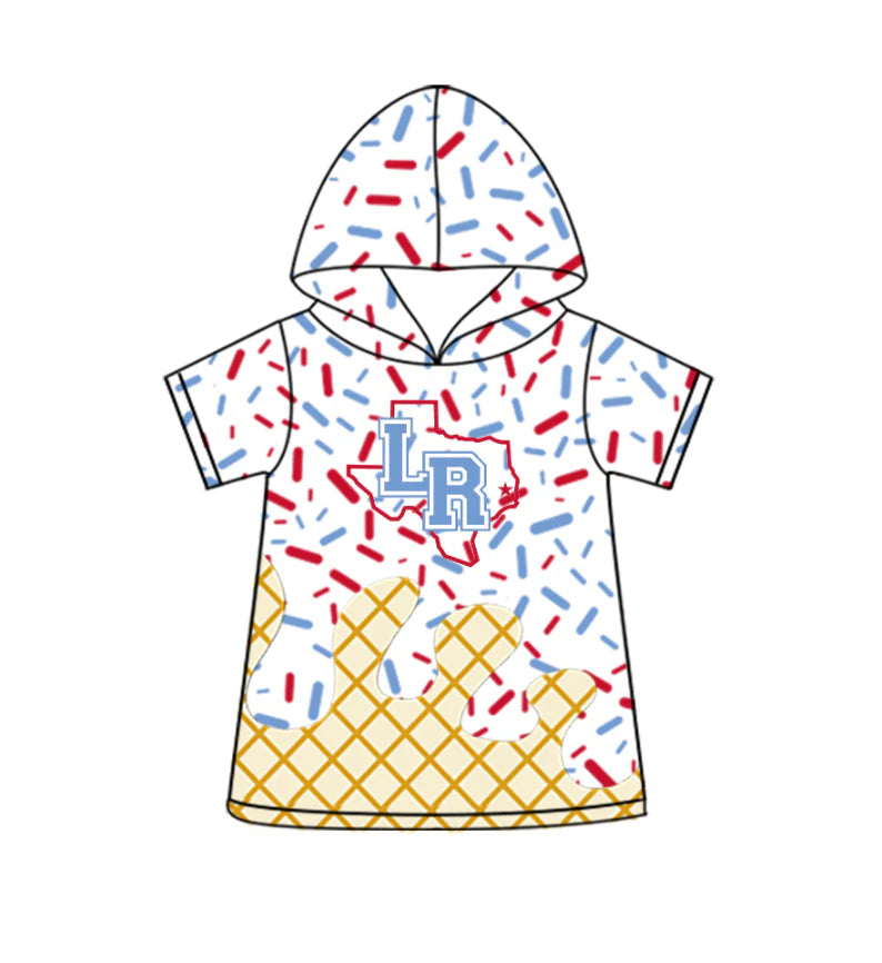 (Custom Design Preorder MOQ 5 Each Design) Team's LR Sprinkles Print Hoodie Top Mom and Me Matching Clothes