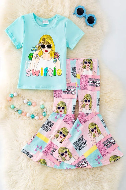 (Custom Design Preorder MOQ 5)  Singer Swiftie Bell Pants Girls Clothes Set