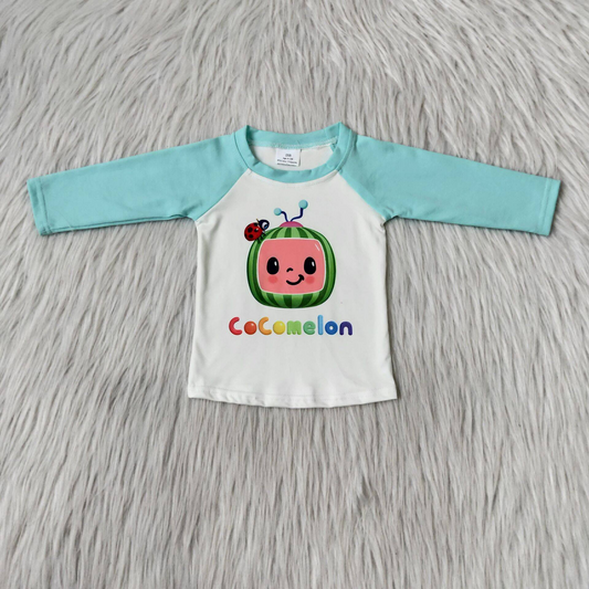 Boys blue cartoon long sleeve tee shirts 6 A25-15