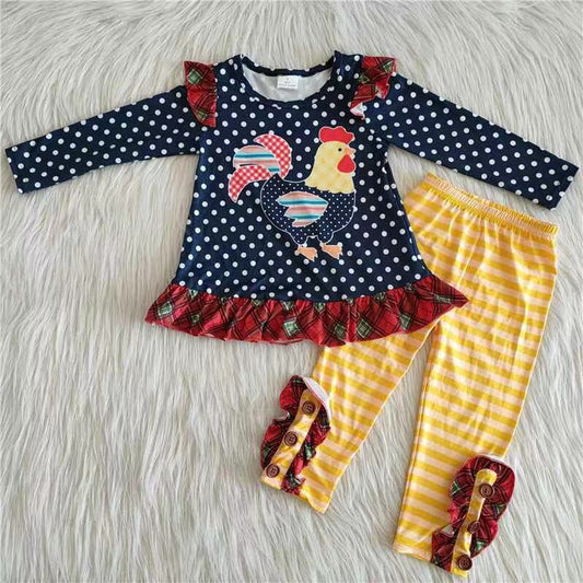 (Promotion)6 A28-16 Navy Chicken Top Legging Pants Outfits