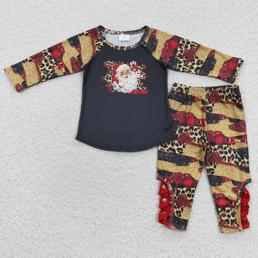 (Promotion)6 B10-17 Christmas Santa Leopard Legging Pants Outfits