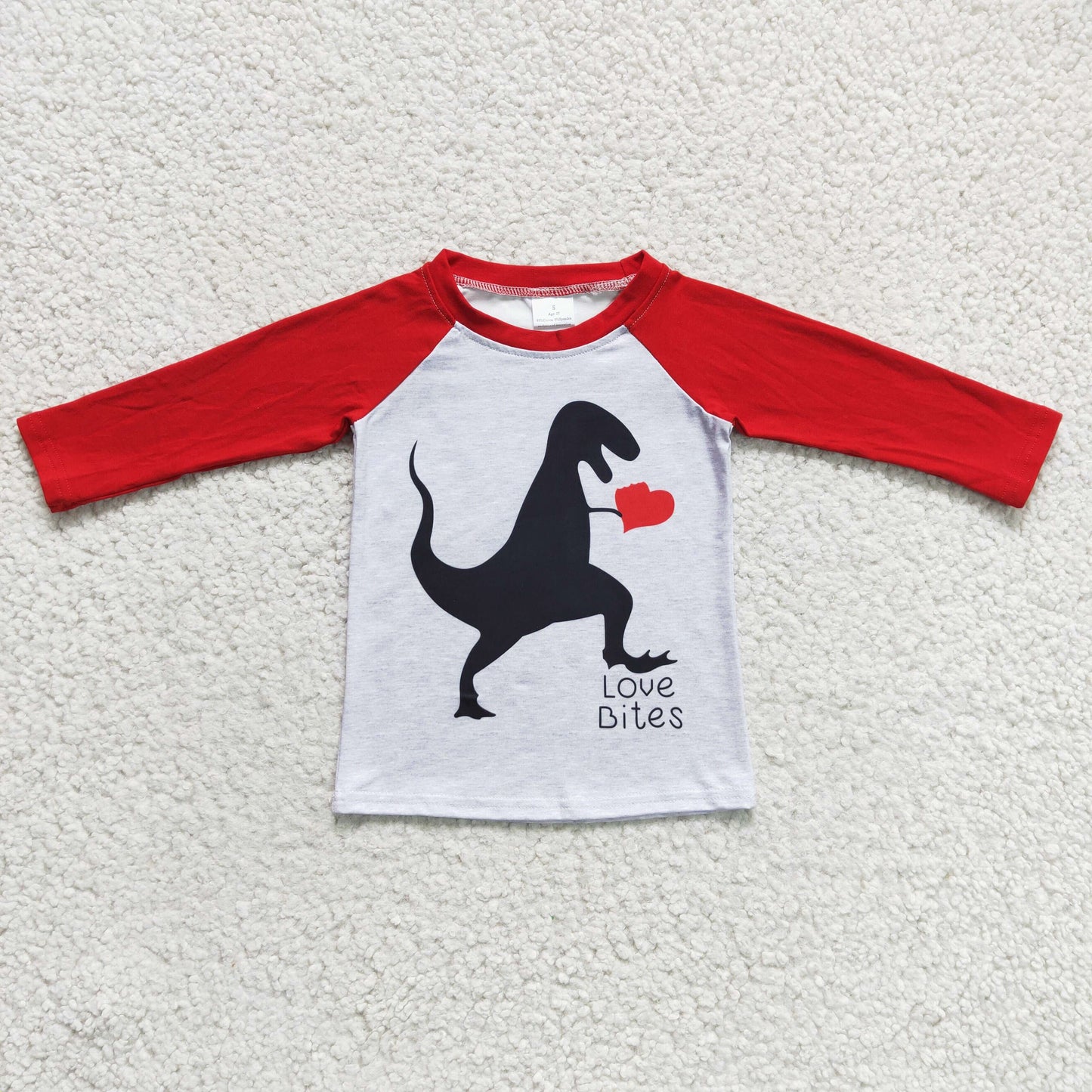 6 A16-12+6 A23-1+6 B12-7 Dinosaur Heart Print Kids Valentine's Day Clothes