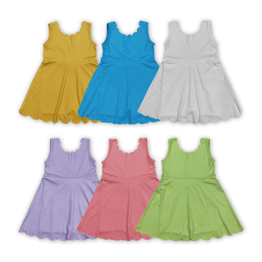 6 Colors Girls Summer Shorts Knee Length Yoga Dress