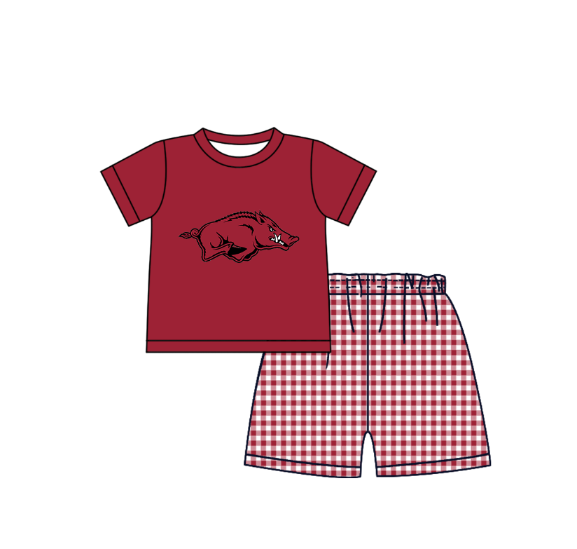 (Custom Design Preorder MOQ 5 Each Item) Team's Arkansas Print Kids Summer Matching Clothes Sibling Wear