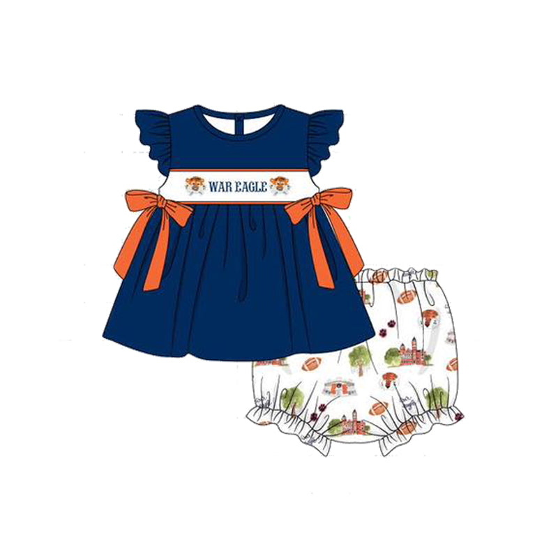 1.7(Custom Design Preorder MOQ 5 Each Design) Team's WAR EAGLE Print Kids Summer Matching Clothes Sibling Wear