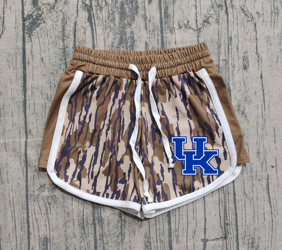 (Custom Design Preorder MOQ 5 Each Item) Team's Kentucky Camo Print Summer Bottom Shorts Mom and Me Matching Clothes