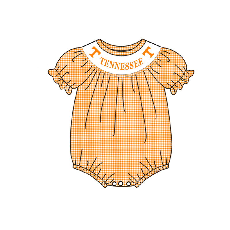 (Custom Design Preorder MOQ 5) Team's TENNESSEE Print Baby Girls Summer Romper