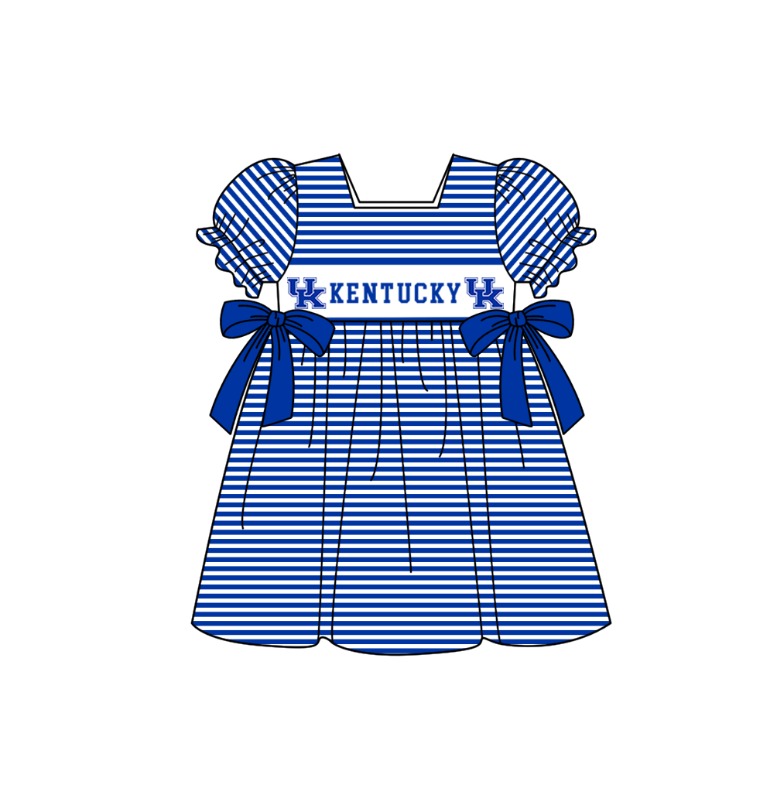 (Custom Design Preorder MOQ 5 Each Item) Team's Kentucky Print Kids Summer Matching Clothes Sibling Wear