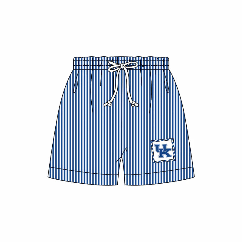 (Custom Design Preorder MOQ 5) Team's Kentucky Stripes Print Boys Swim Trunks