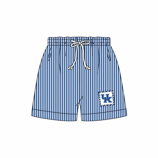 (Custom Design Preorder MOQ 5) Team's Kentucky Stripes Print Boys Swim Trunks