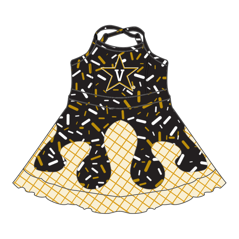 (Custom Design Preorder MOQ 5 Each Item)Team's Star V Sprinkles Print Sibling Matching Clothes