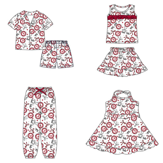 (Custom Design Preorder MOQ 5 Each Item)Team's Alabama Print Family Matching Clothes