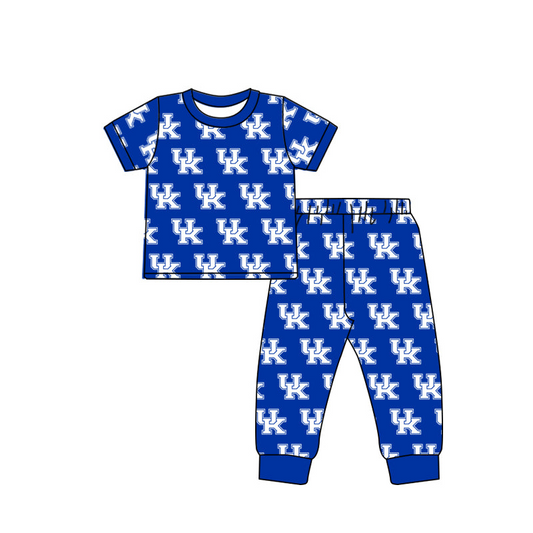 (Custom Design Preorder MOQ 5) Team's UK Blue Print Boys Pajamas Clothes Set