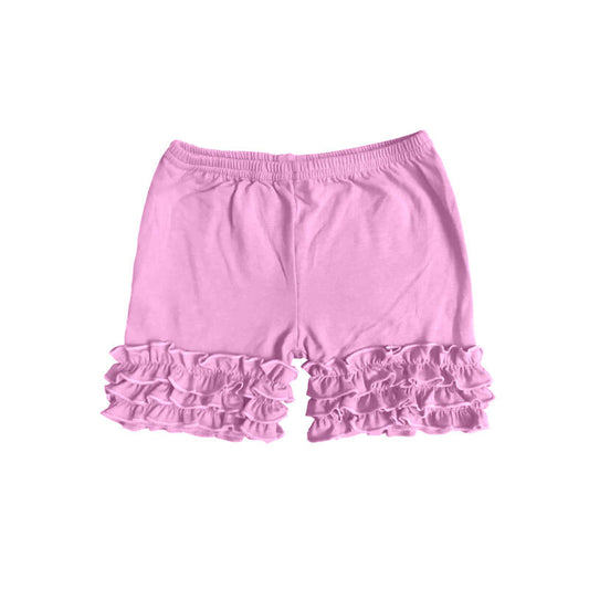 (Custom Design Preorder MOQ 5) Pink Color Girls Summer Icing Bottom Shorts