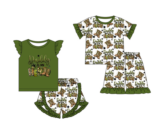 12.11(Custom Design Preorder MOQ 5 Each Design) Daddy is my Hero Print Kids Summer Matching Clothes Sibling Wear