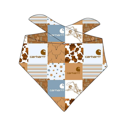 (Custom Design Preorder MOQ 5) Cowboy Western Print Collar Doggy Bandana