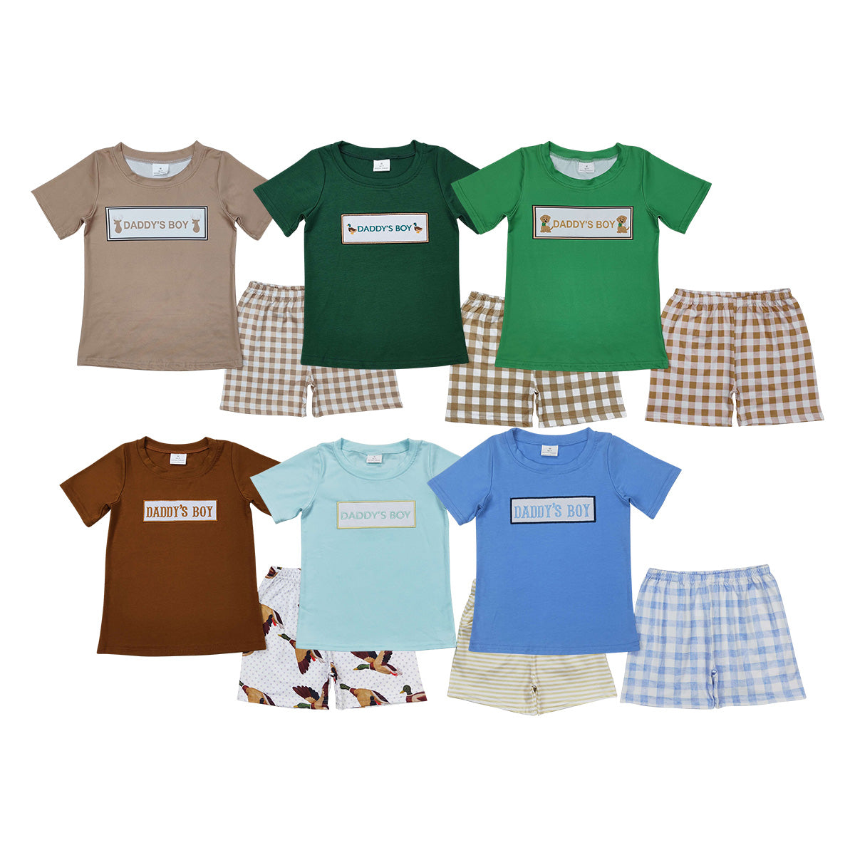 Daddy's Boy Shorts Boys Summer Clothes Set Brothers Wear