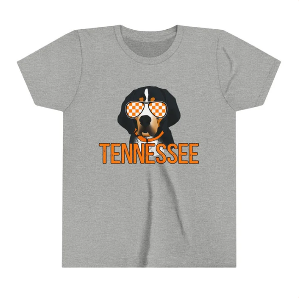 (Custom Design Preorder MOQ 5) Team's TENNESSEE Grey Print Girls Summer Tee Shirts Top