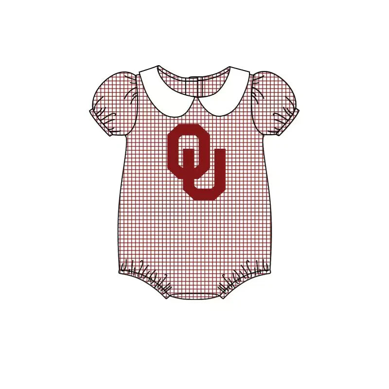 (Custom Design Preorder MOQ 5) Team's Oklahoma Print Baby Girls Summer Romper