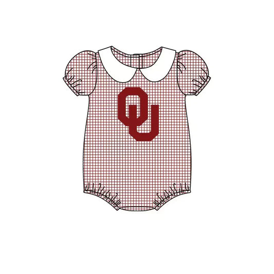 (Custom Design Preorder MOQ 5) Team's Oklahoma Print Baby Girls Summer Romper