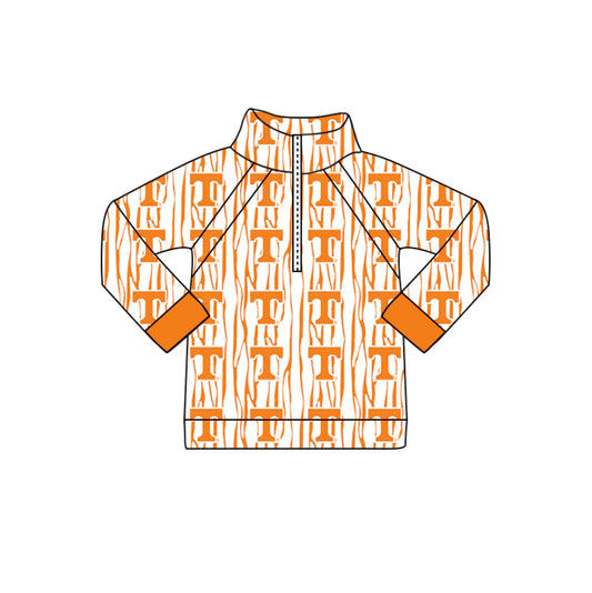 (Custom Design Preorder MOQ 5 Each Design) Team's Tennessee Print Pullover Zipper Top Mom and Me Matching Clothes