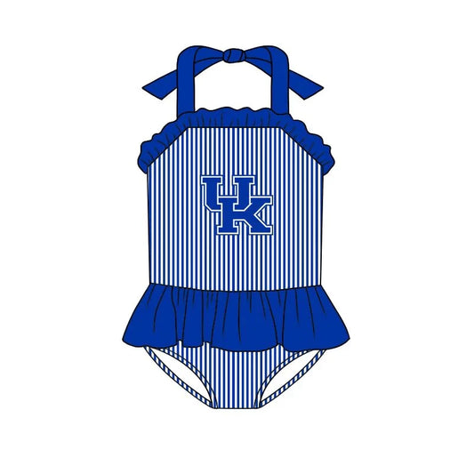 (Custom Design Preorder MOQ 5)  Team's Kentucky UK Print Girls 1 Piece Swimsuits