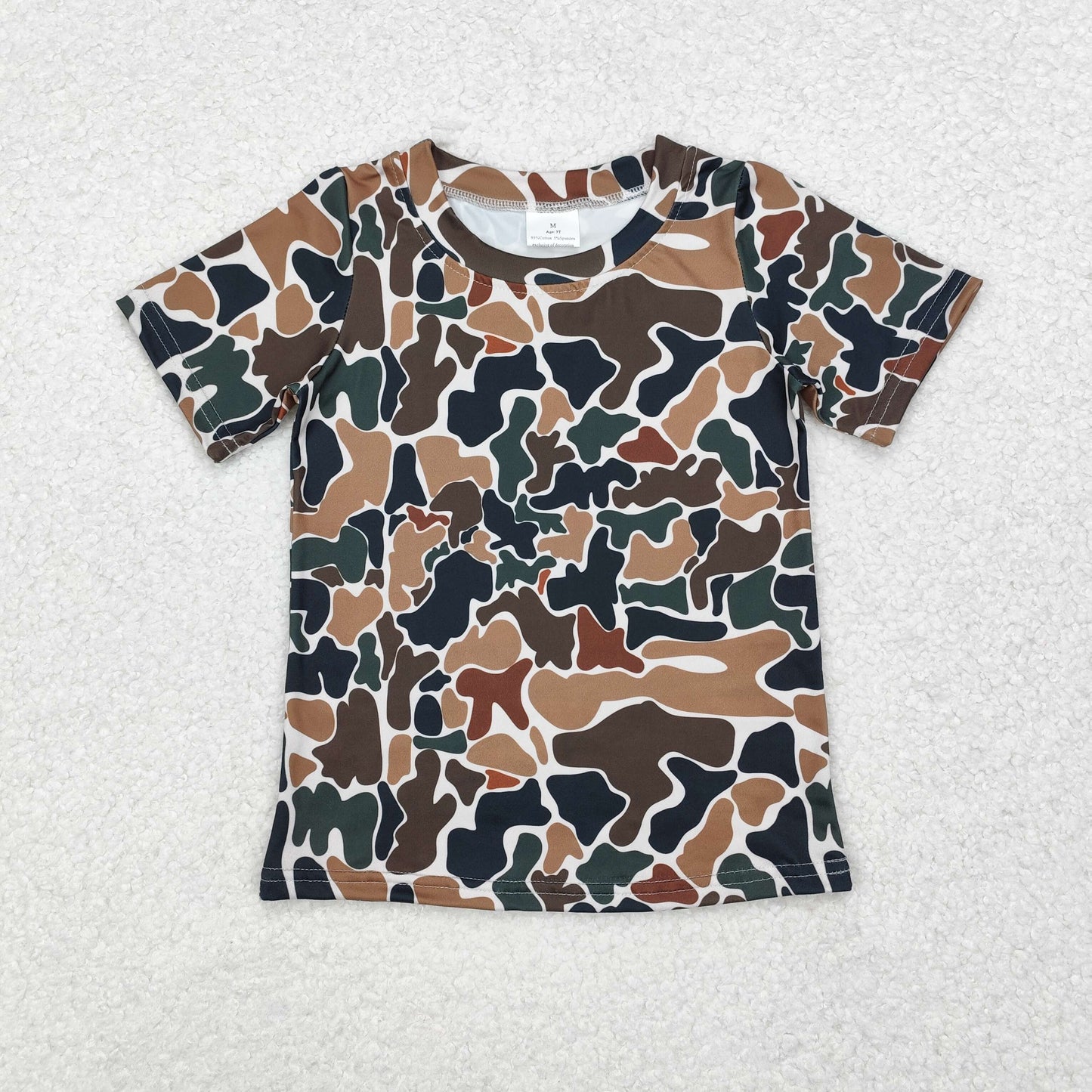 3 Colors Camo Print Boys Summer Tee Shirts Top