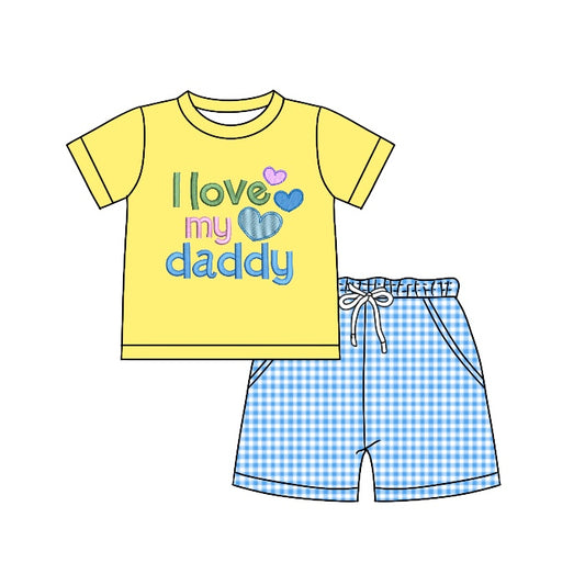 (Custom Design Preorder MOQ 5) I LOVE MY DADDY Print Boys Summer Clothes Set
