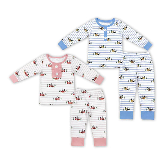 Duck Stripes Print Sibling Matching Pajamas Clothes