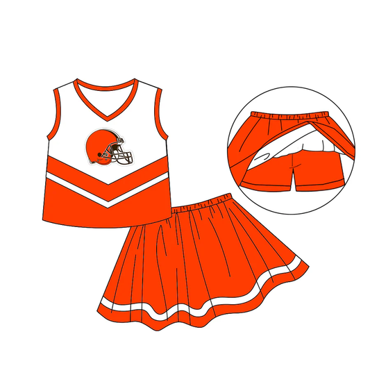 (Split Order Preorder) Deadline Aug 24 Team's Red Print Skirts Shorts Girls Summer Clothes Set