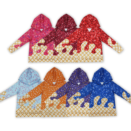 7 Colors Sprinkles Kids Long Sleeve Hoodie Top Sibling Wear